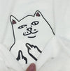 Women Summer T-Shirt with Printed Cat in Pocket