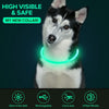 LED Dog Collar Light up Dog Collars 1 Count USB Rechargeable TPU Glow Safety Basic Dog Collars for Large Medium Small Dogs (Cyan)