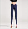 New Autumn Fashion Pencil Jeans Woman Candy Colored Mid Waist Full Length Zipper Slim Fit Skinny Women Pants