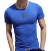 Man'S T-Shirt Summer Fashion Solid Color Men Tshirt Fun Army Bodybuilding Mens Compression Short Sleeve Clothing Men's Tops Tees